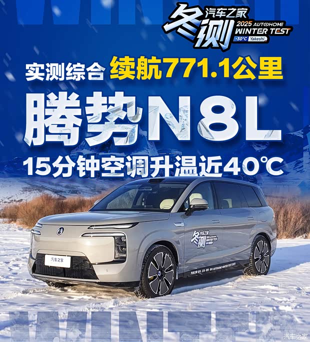 续航达771.8公里 腾势N8L冬测成绩揭晓